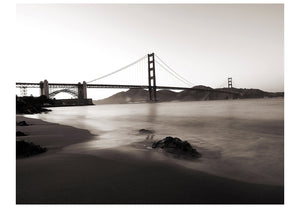 Fotobehang - San Francisco: Golden Gate Bridge in zwart-wit