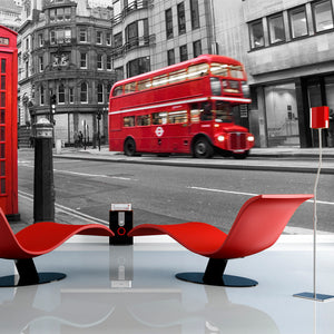 Fotobehang - Rode bus en telefooncel in Londen