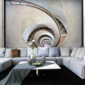 Fotobehang - White spiral stairs