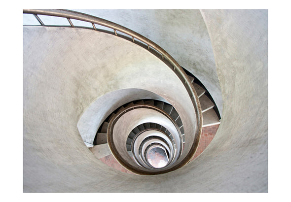 Fotobehang - White spiral stairs