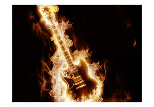 Fotobehang - Vlammende gitaar