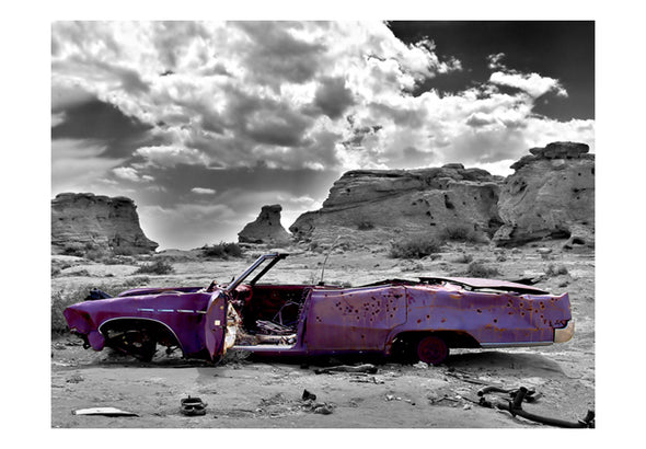 Fotobehang - Retro auto op de Colorado Desert