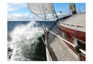 Fotobehang - Een boot in de zee