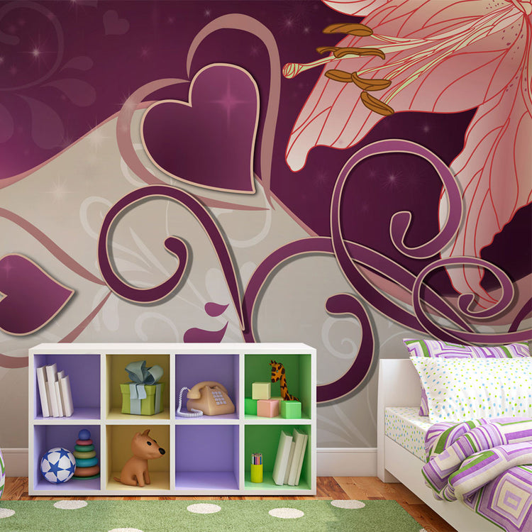 Fotobehang - Lily in violets