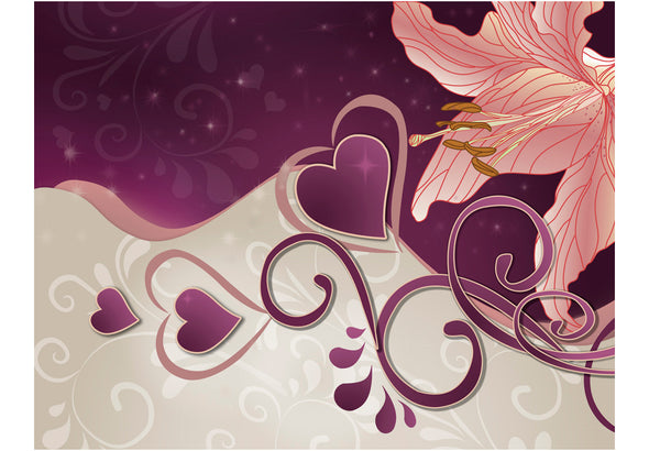 Fotobehang - Lily in violets