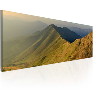 Foto schilderij - Canvas print - Mountains at sunset