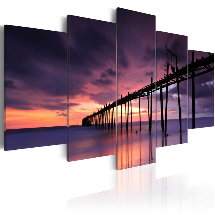 Foto schilderij - Zonsondergang aan de zeekant