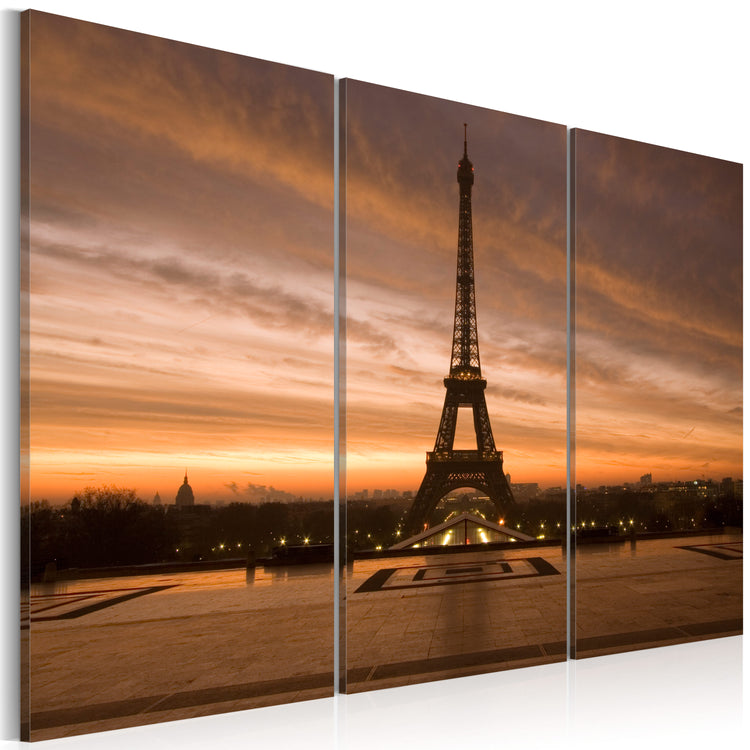 Foto schilderij - Eiffel Tower at dusk