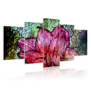 Foto schilderij - Flowery stained glass