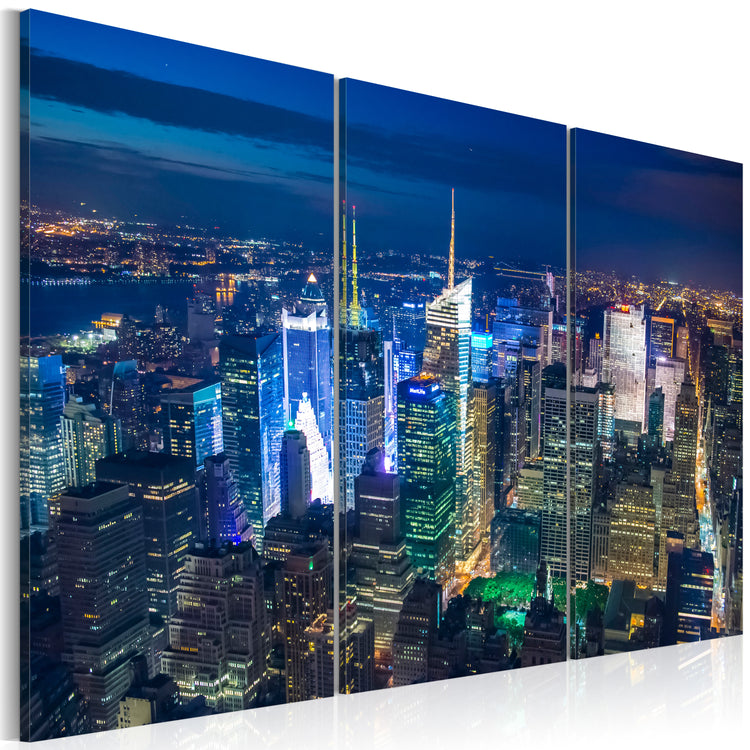 Foto schilderij - Bird´s eye view of New York City by night