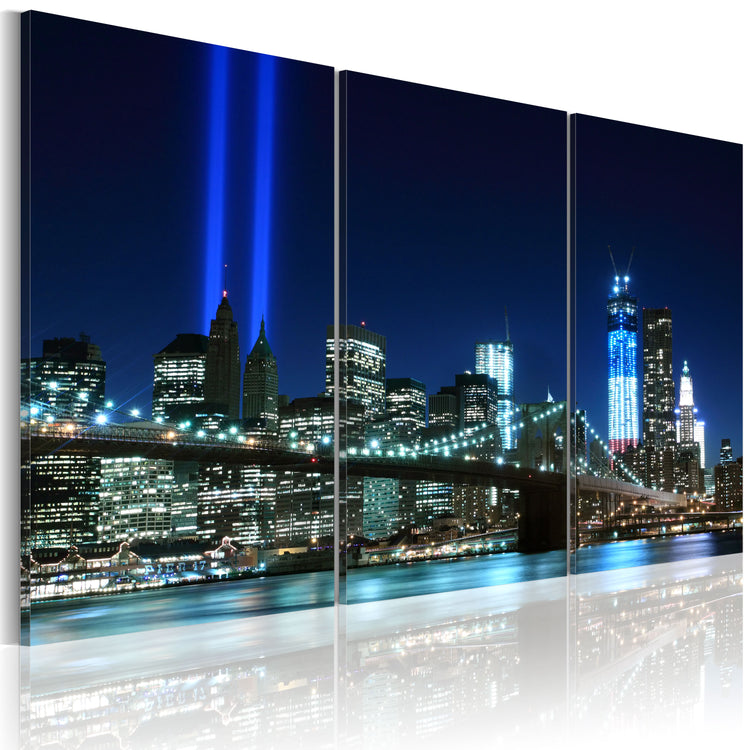Foto schilderij - Blue lights in New York