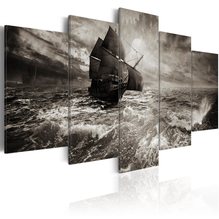 Foto schilderij - Ship in a storm