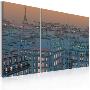 Foto schilderij - Paris - the city goes to sleep
