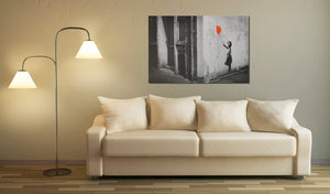 Foto schilderij - Girl with balloon (Banksy)