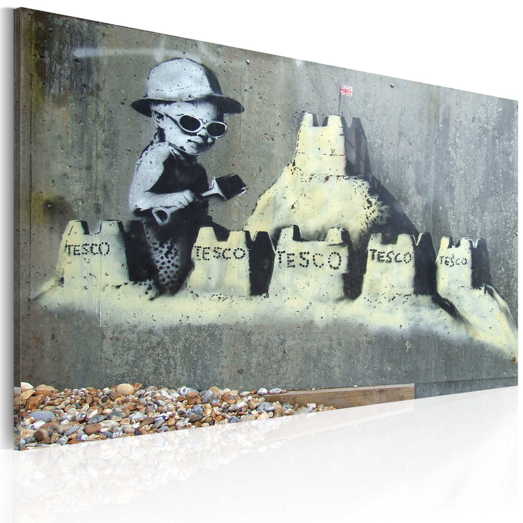 Foto schilderij - Sand Castle (Banksy)