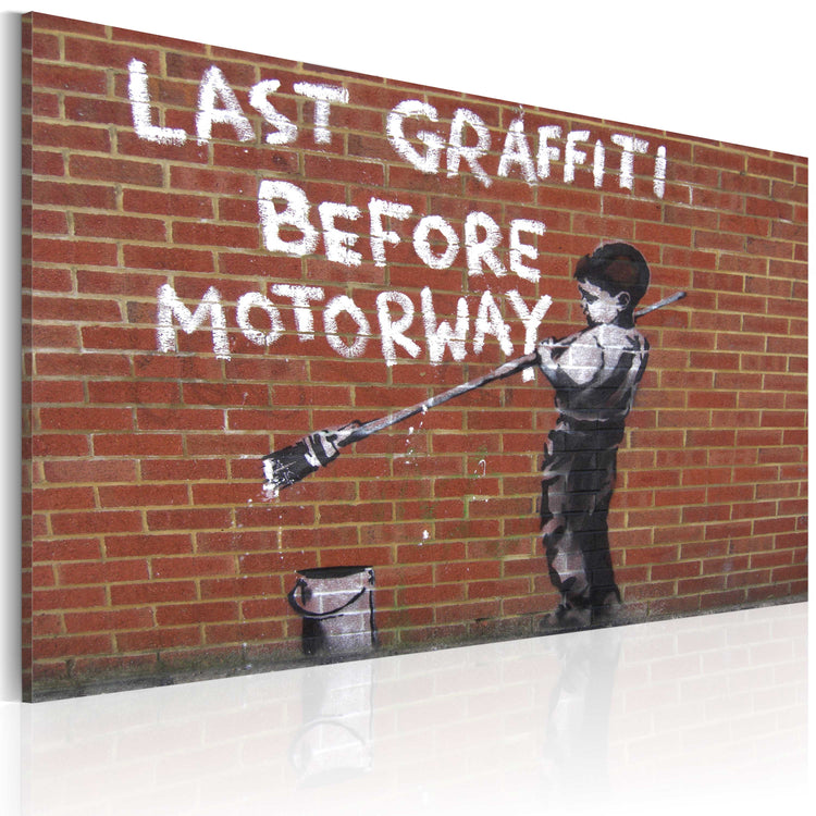 Foto schilderij - Last graffiti before motorway (Banksy)