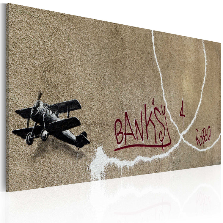 Foto schilderij - Love plane (Banksy)