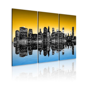 Foto schilderij - NYC spiegel reflectie - triptiek