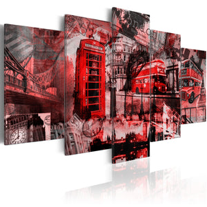 Foto schilderij - Londen collage - 5 stuks