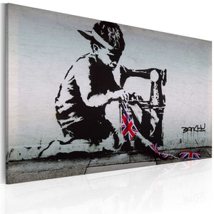Foto schilderij - Union Jack Kid (Banksy)