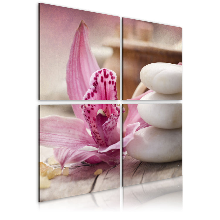 Foto schilderij - Orchidee en zen
