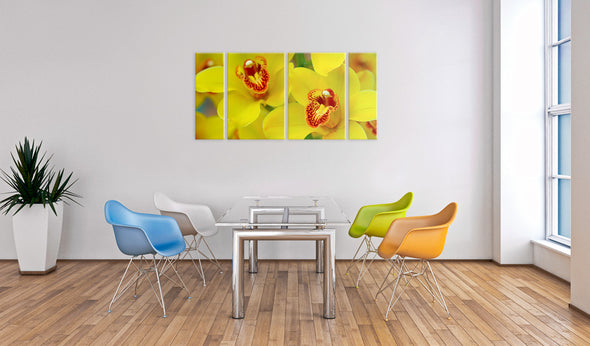 Foto schilderij - Orchids - intensity of yellow color