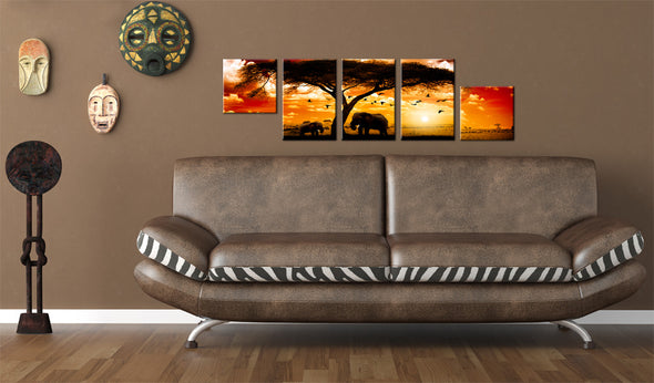 Foto schilderij - Rode zonsondergang - Afrika