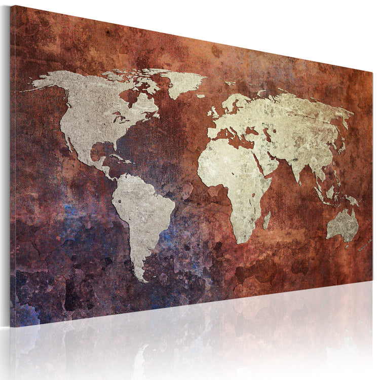 Foto schilderij - Rusty kaart van de Wereld