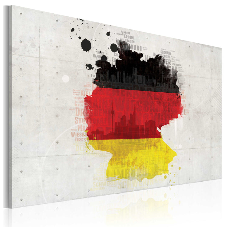 Foto schilderij - Kaart van Duitsland