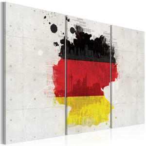 Foto schilderij - Kaart van Duitsland - triptiek