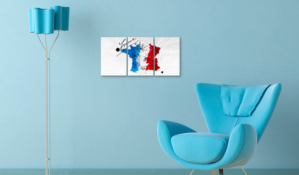 Foto schilderij - Kaart van Frankrijk