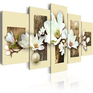 Foto schilderij - Texture and magnolia