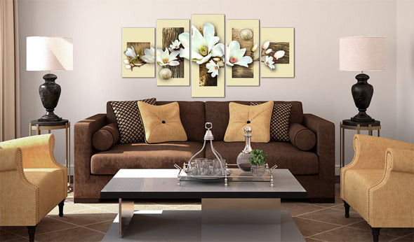 Foto schilderij - Texture and magnolia