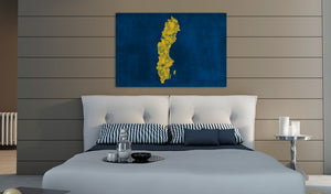 Foto schilderij - Geschilderd kaart van Zweden