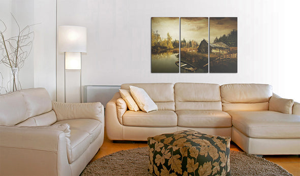 Foto schilderij - Idyllic village - triptych