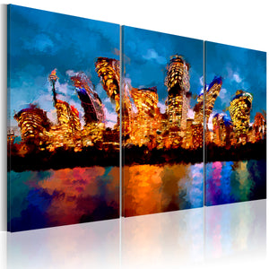 Foto schilderij - Mad city - triptych