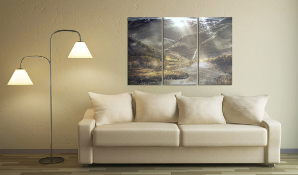 Foto schilderij - The land of mists - triptych