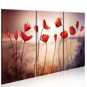 Foto schilderij - Bright red poppies