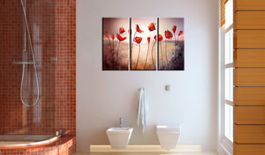 Foto schilderij - Bright red poppies