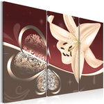 Foto schilderij - Abstraction with lily - triptych