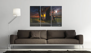Foto schilderij - Haunted house - triptych