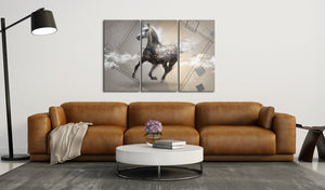 Foto schilderij - Fancy gallop - triptych
