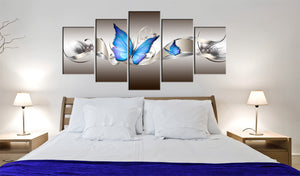 Foto schilderij - Blue butterflies