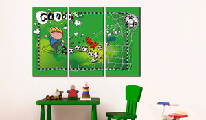 Foto schilderij - Football game - triptych