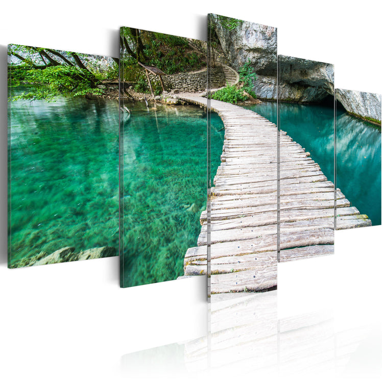 Foto schilderij - Turquoise lake