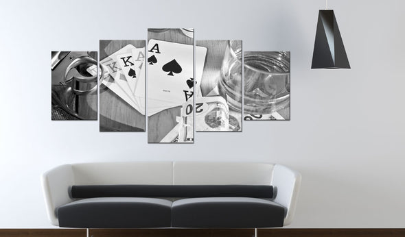 Foto schilderij - Poker night - black and white