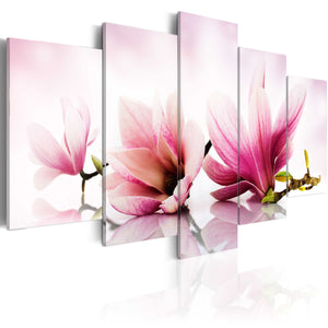 Foto schilderij - Magnolias: pink flowers