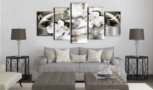 Foto schilderij - Orchids among the waves of gold