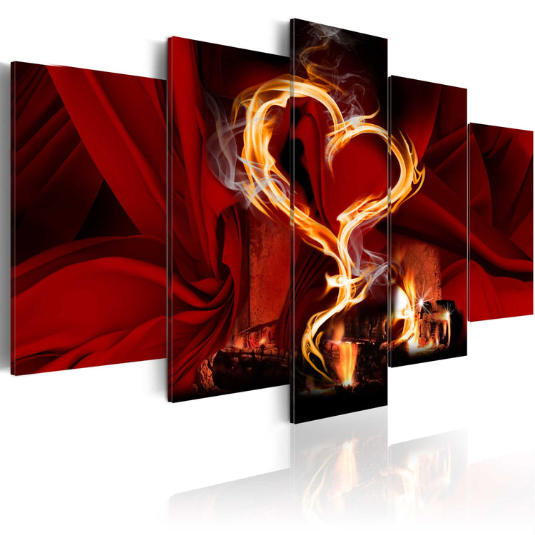 Foto schilderij - Flames of love: heart