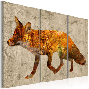Foto schilderij - Fox in The Wood